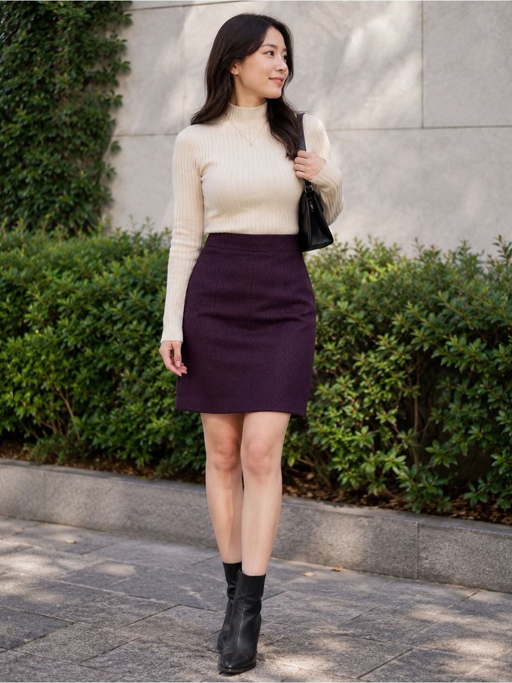Banana Republic Textured Pencil Skirt – Women's Size 6 – Deep Plum/Burgundy